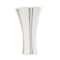 White Ceramic Abstract Ribbed Dimensional Folded Vase with Curvy Rim
